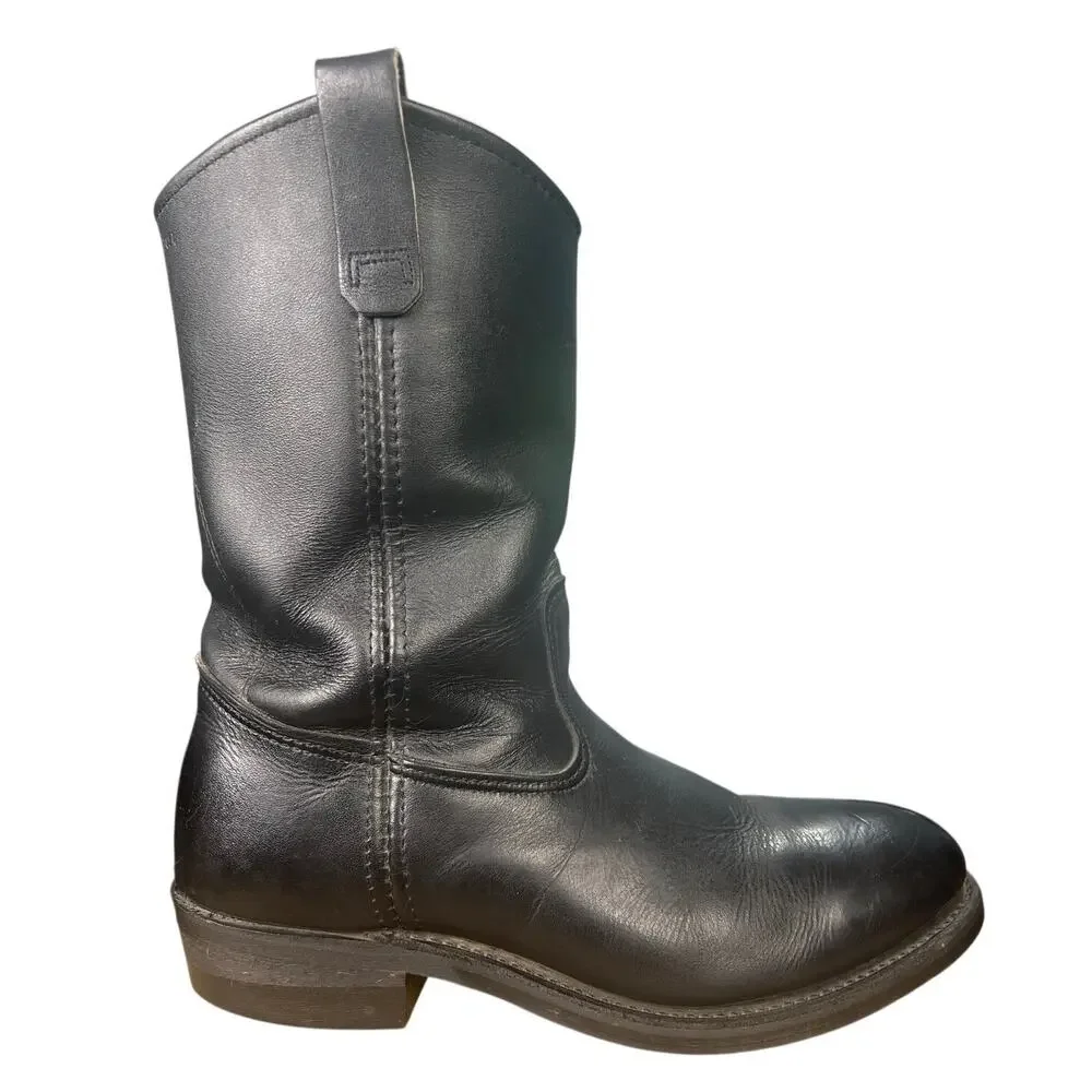 Vintage Red Wing 1094 Pecos Black Safety Toe Western Work Boots Size US 10 EE
